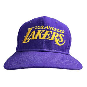 Sports Specialties Vintage LA Lakers Motion Logo Purple 100% Wool Snapback Hat